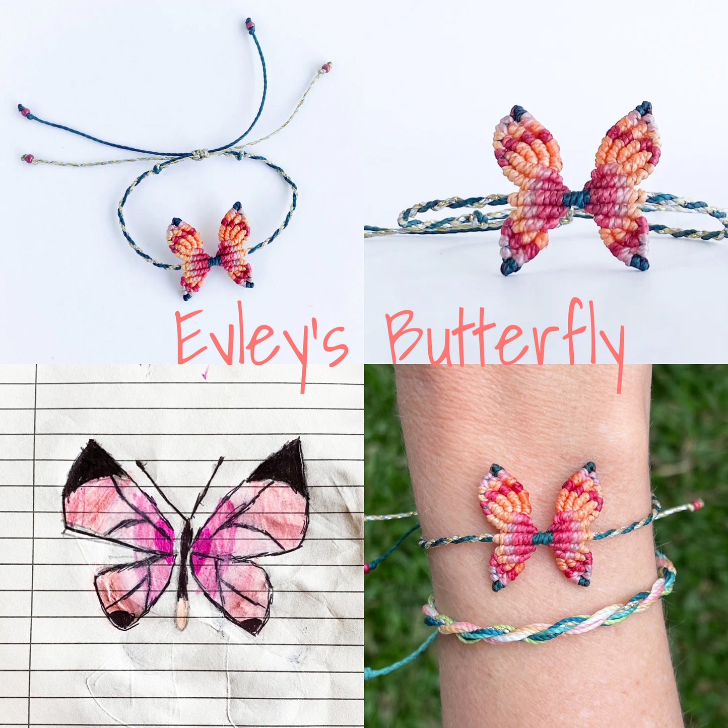 Butterfly Macrame Bracelet