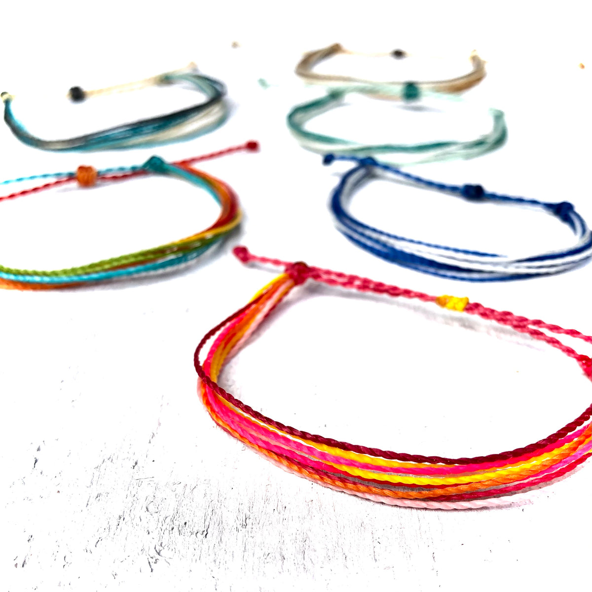 Waxed string bracelets, colorful waterproof adjustable waxed string br –  MistyRayneCreations