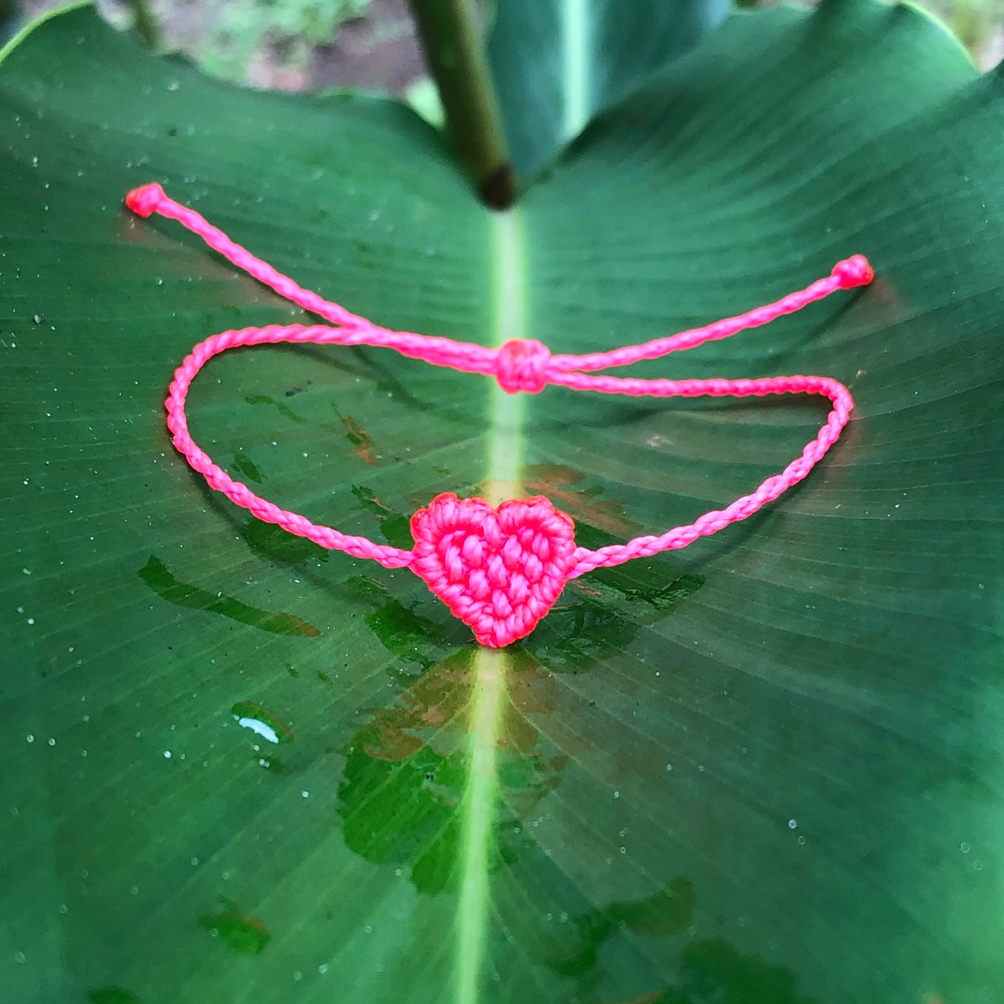 Heart Macrame Bracelet - Solid Color