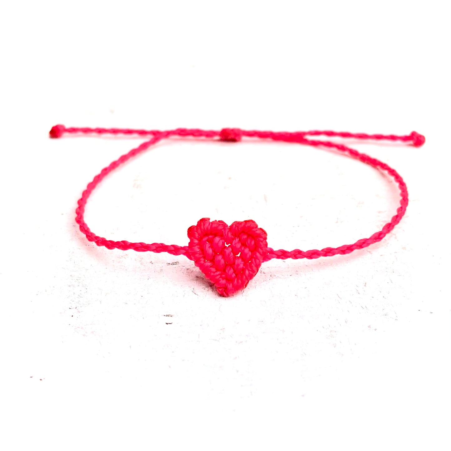 Heart Macrame Bracelet - Solid Color