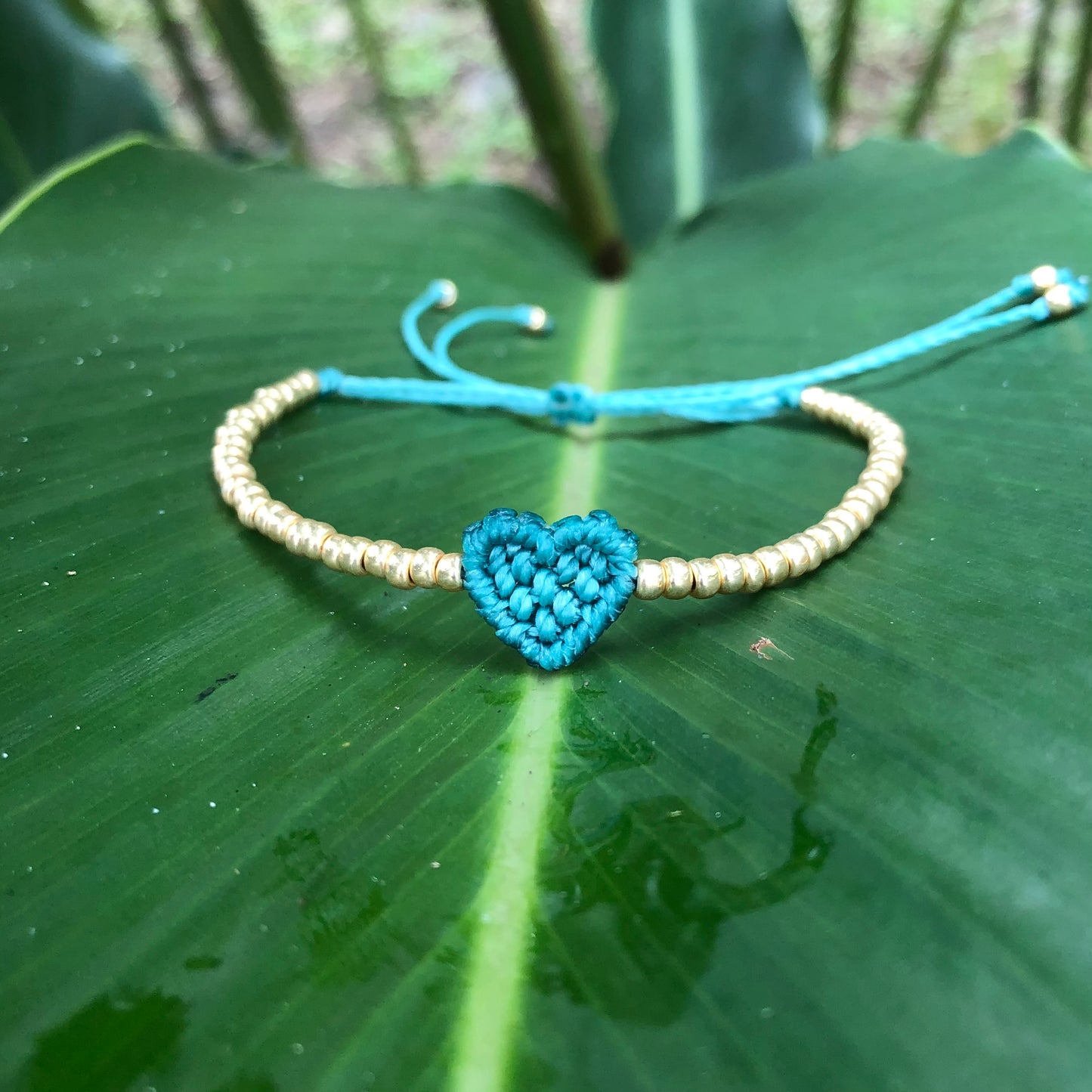 Seed Bead Heart Bracelet