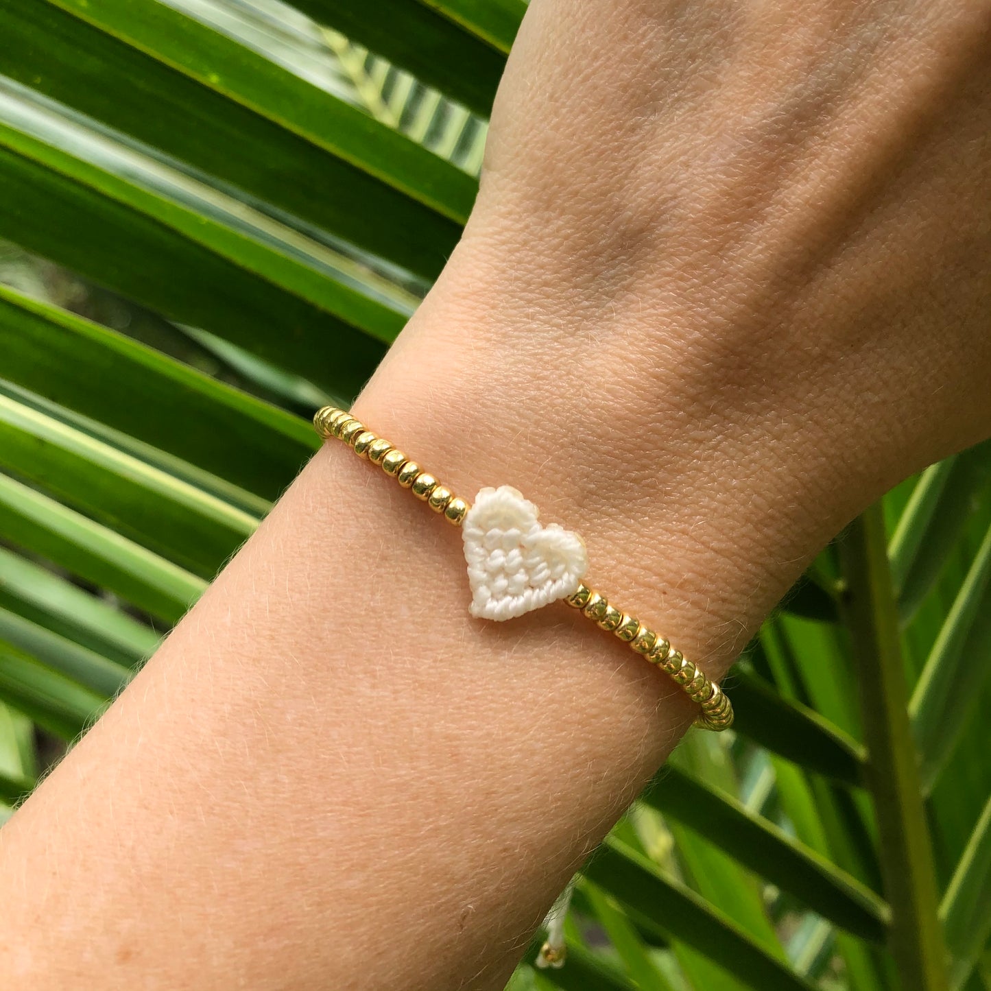 Seed Bead Heart Bracelet