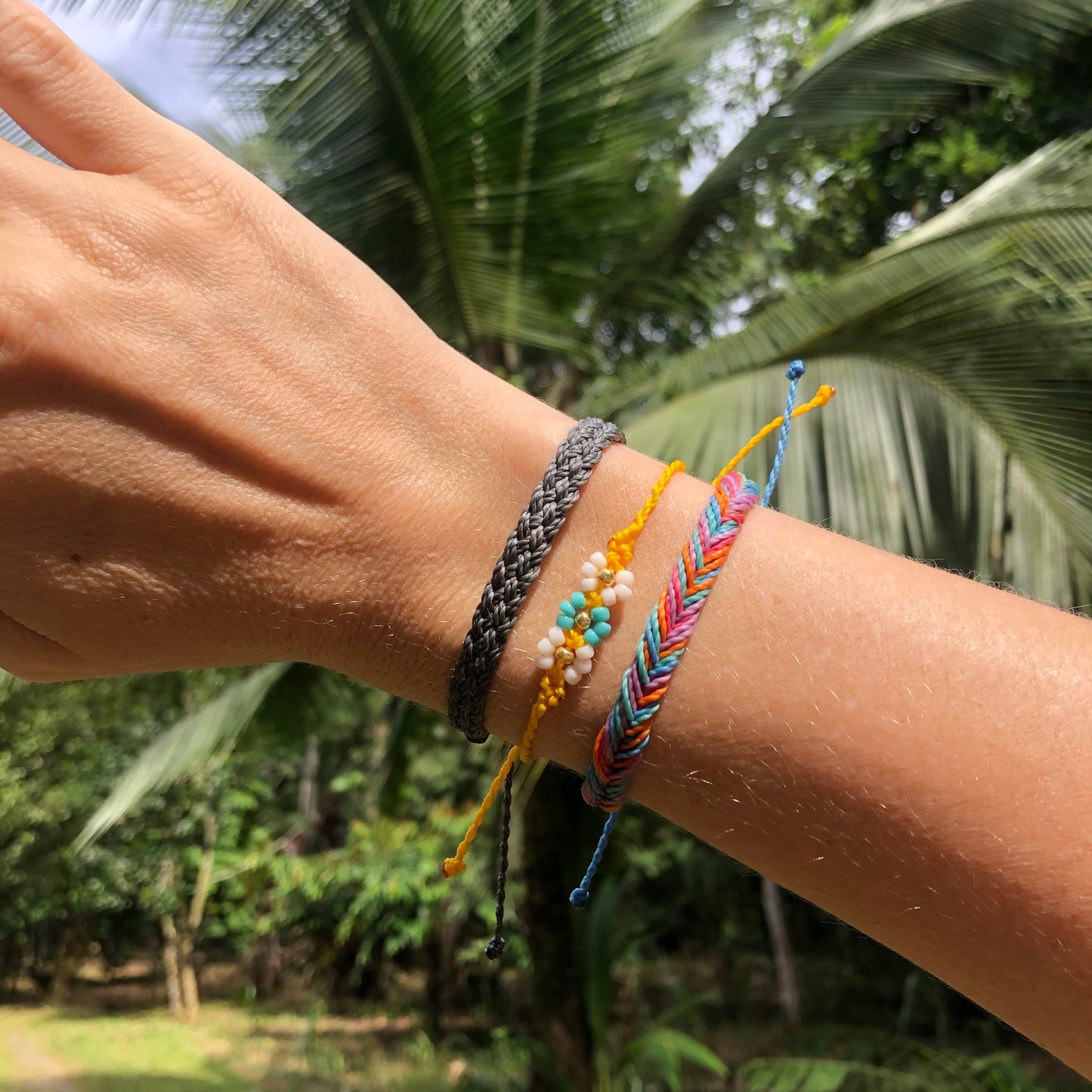 Summer Rainbow Flower Bracelet Set - You choose the colors & beads!