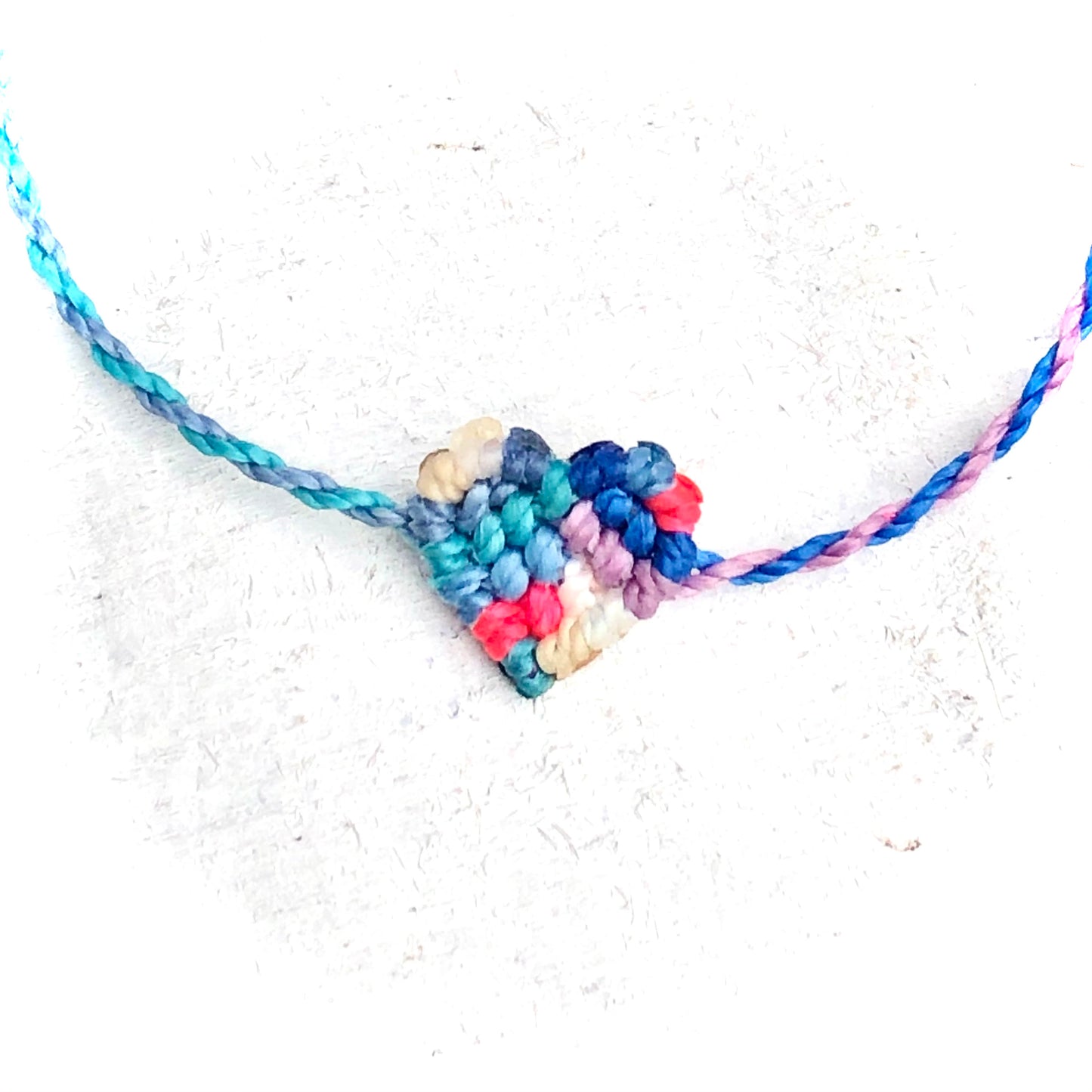 Multicolor Heart Macrame Bracelet - Multicolor