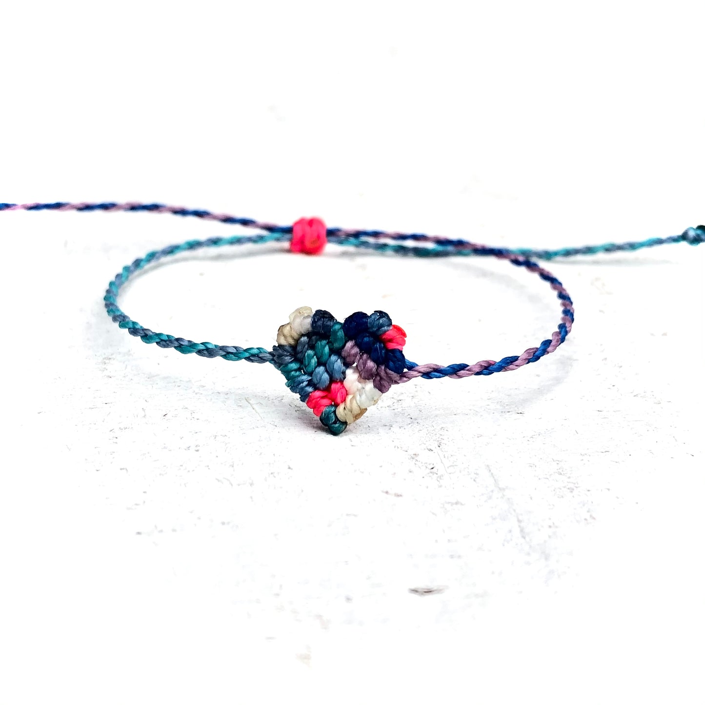 Multicolor Heart Macrame Bracelet - Multicolor