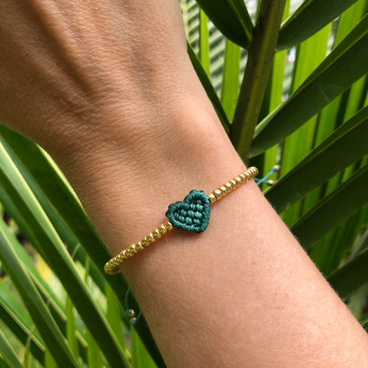 Seed Bead Heart Bracelet