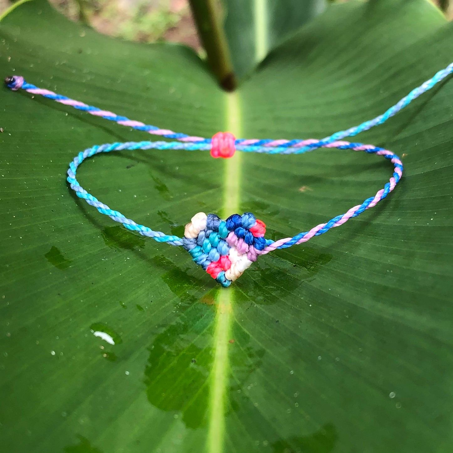 Multicolor Heart Macrame Bracelet - Multicolor
