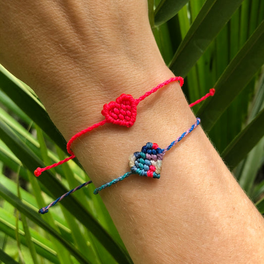 Heart Macrame Bracelet - Solid Color