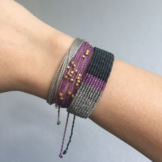 Macrame Color Block Bracelet Set