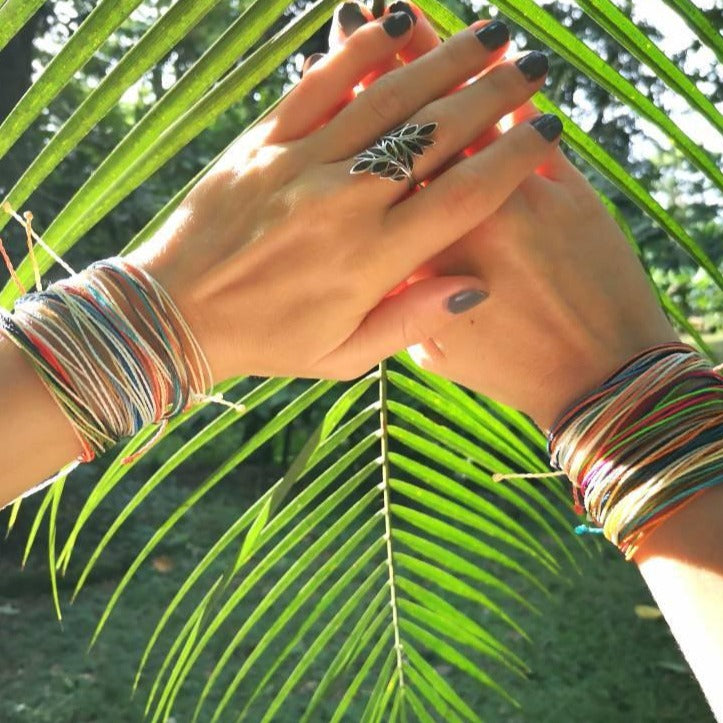 Buy wholesale Multi string bracelet Rainforest - handmade bracelet made of wax  strings