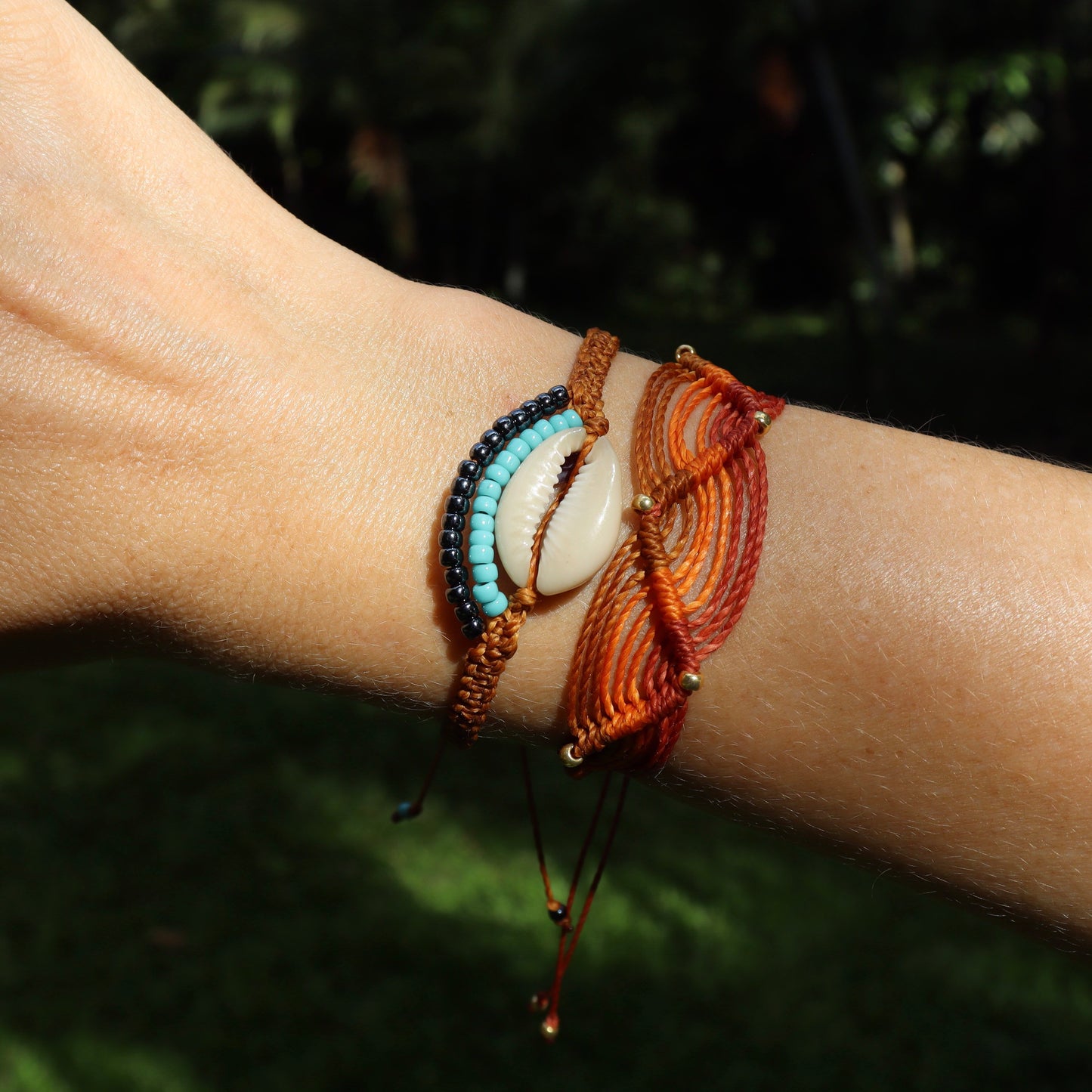 Unique Beaded Cowrie Seashell Bracelet