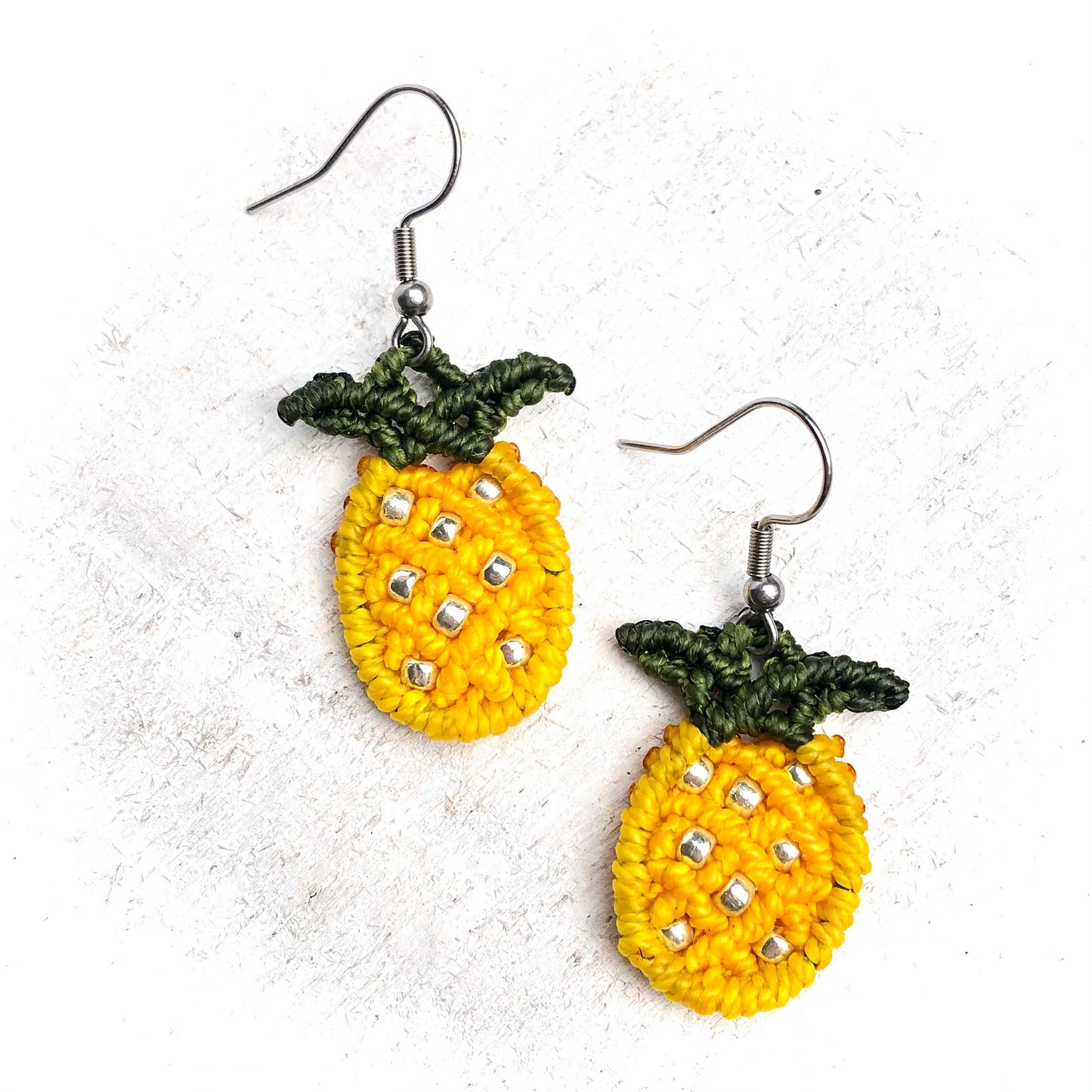 Pineapple Macrame Jewelry Set