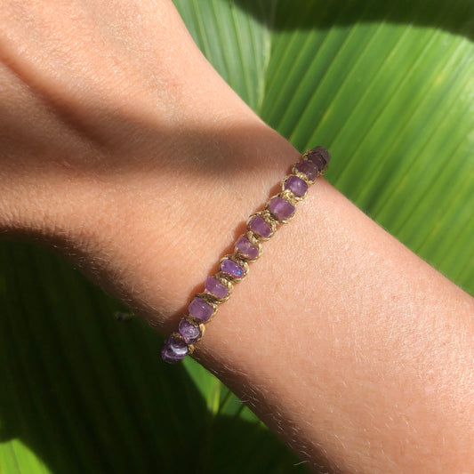 Amethyst Heishi Gemstone Bracelet