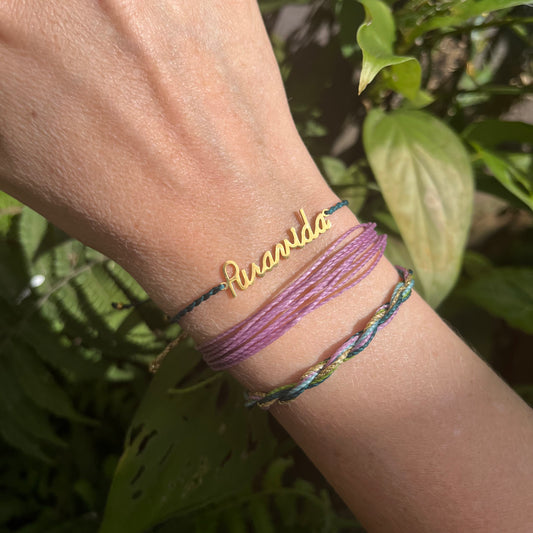 Pura Vida Script Bracelet Set