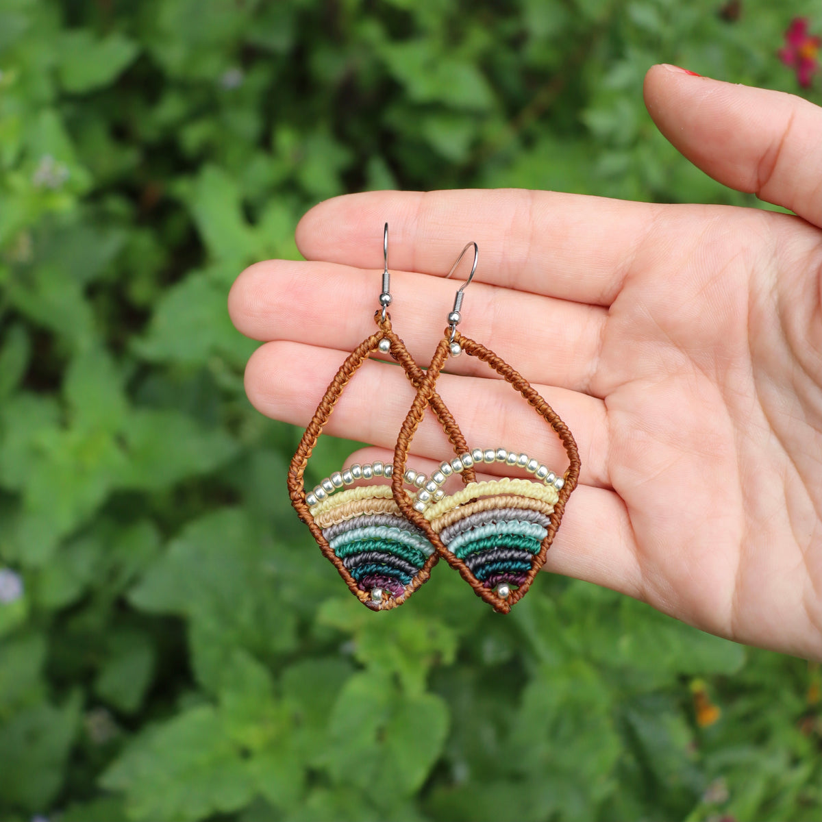 Rainbow Macrame Earrings - You choose the style & color! – Costa
