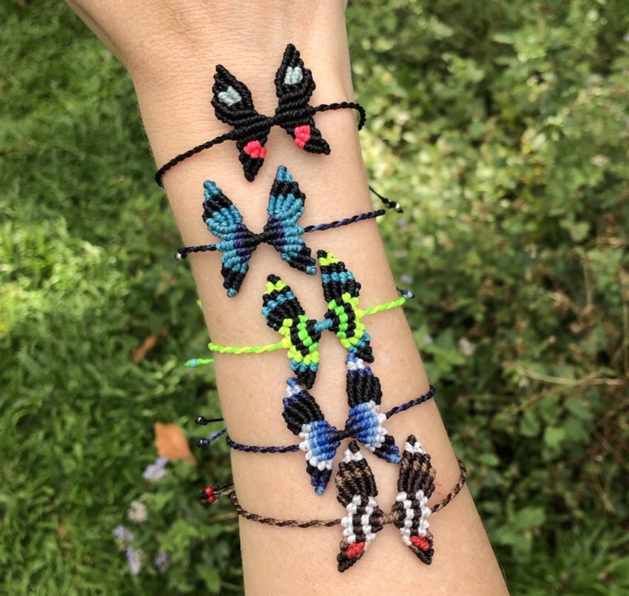 Butterfly Macrame Bracelet - Many Color Choices! Custom Butterfly
