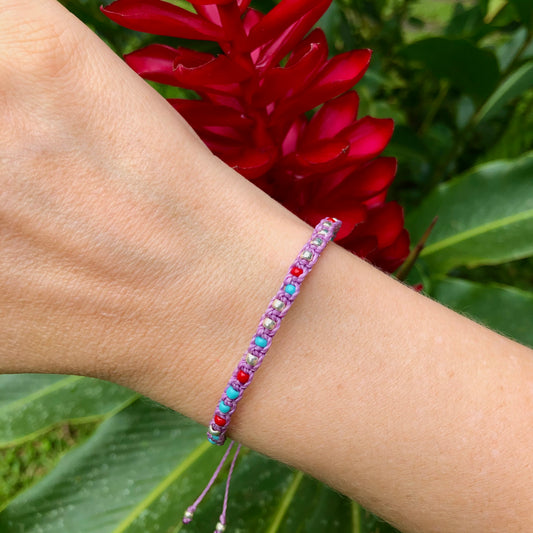 Square Knot Seed Bead Bracelet