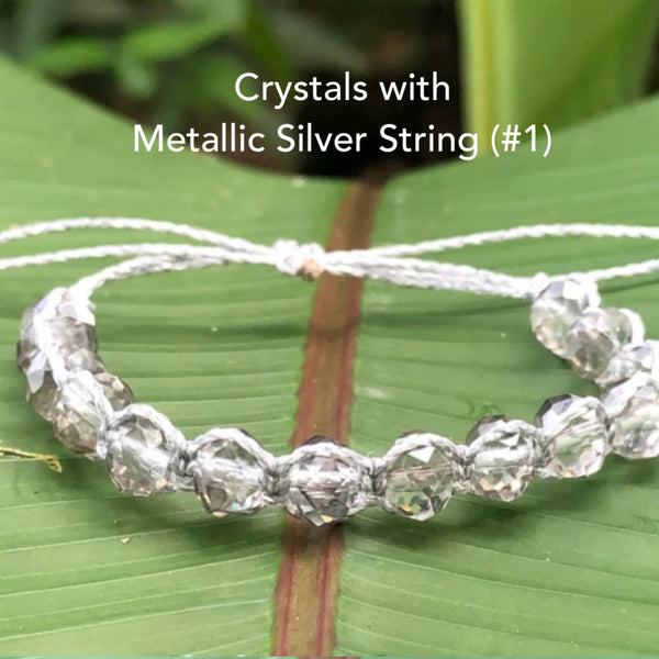 Crystal Macrame Bracelet - Customize the string color!