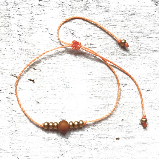 Elegant Wood & Gold Bead Aromatherapy Bracelet