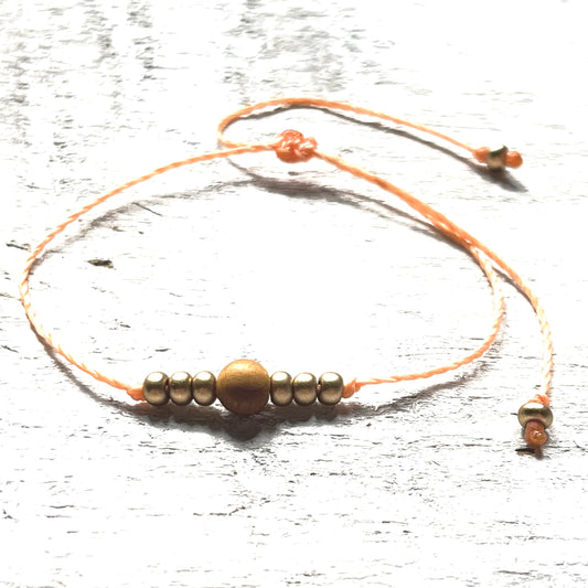 Elegant Wood & Gold Bead Aromatherapy Bracelet