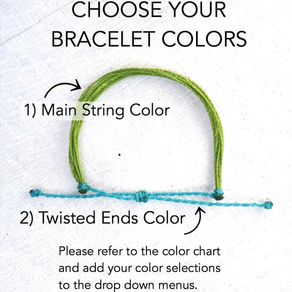 Color Block String Surf Bracelets - 2 colors - Custom and Colorful!