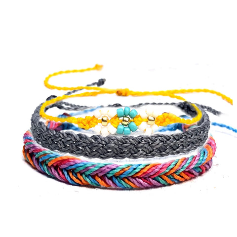 Summer Rainbow Flower Bracelet Set - You choose the colors & beads!