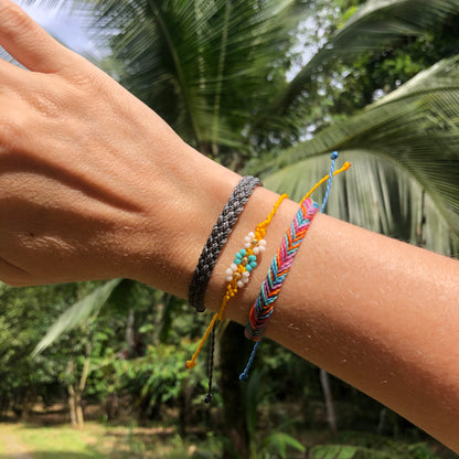Summer Rainbow Flower Bracelet Set - You choose the colors & beads!