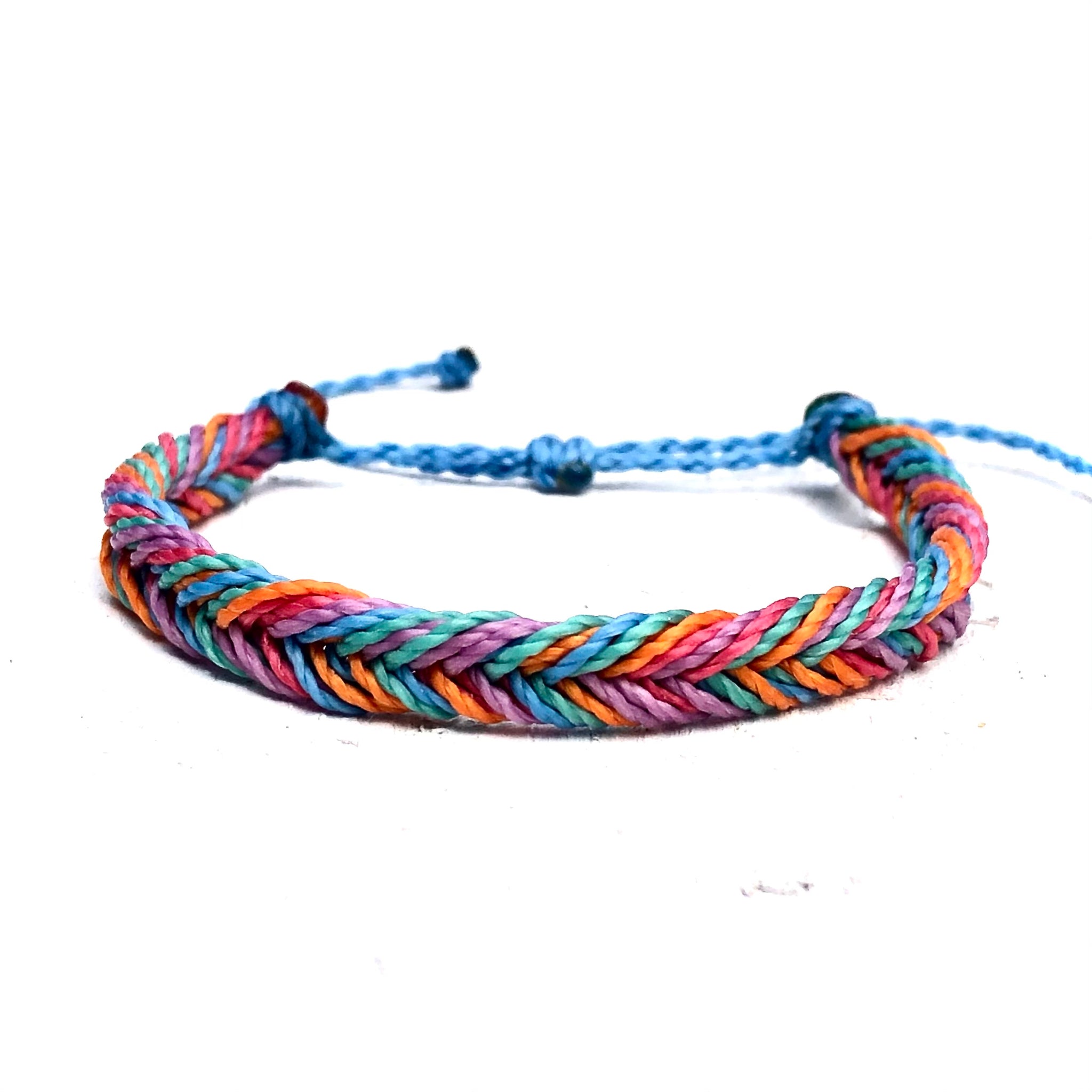 Pack of 6 Adjustable Wax String Bracelets Costa Rica Style