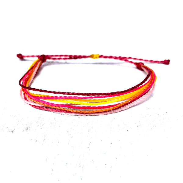 String Surf Bracelet - 3 colors - Waterproof and Adjustable Wax Cord Design