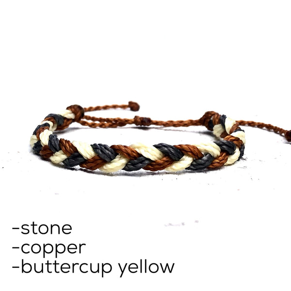 BULK Multicolor Braided Waterproof Bracelet - 3 colors - WHOLESALE