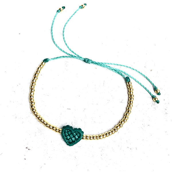 Seed Bead Heart Bracelet - Horizontal