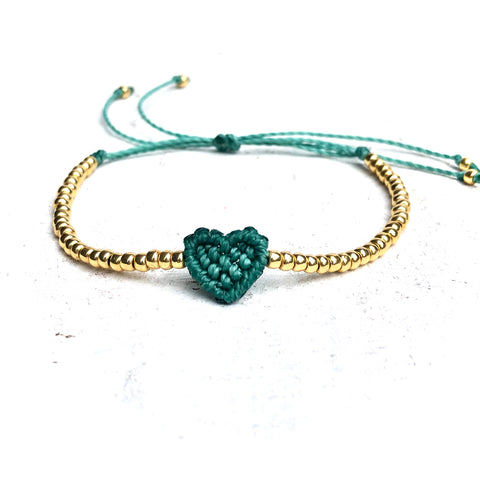 Seed Bead Heart Bracelet - Horizontal