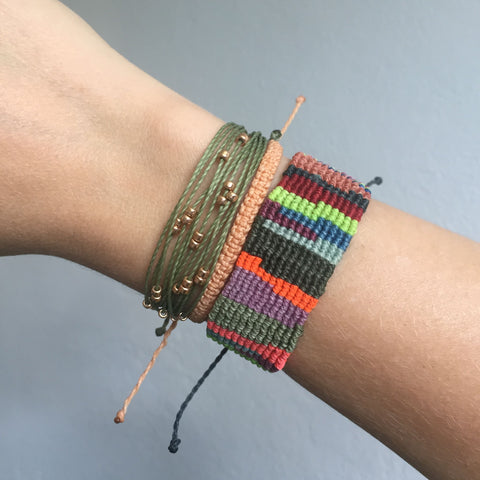 Funky Macrame Bracelet Set - Customize the colors