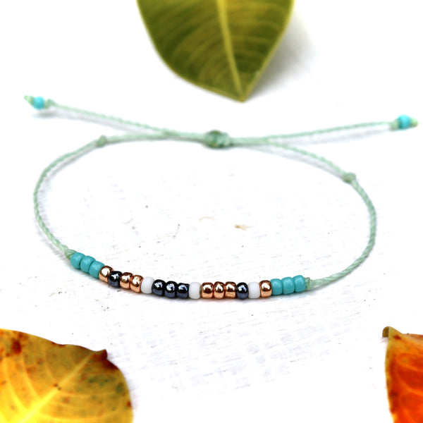 Morse Code Seed Bead Bracelet - Personalize your secret message!