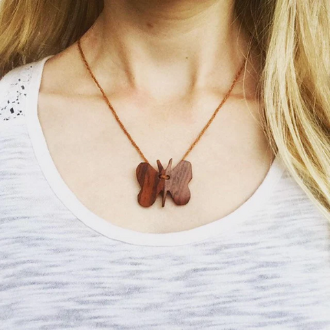 Morpho Butterfly Necklace - Adjustable