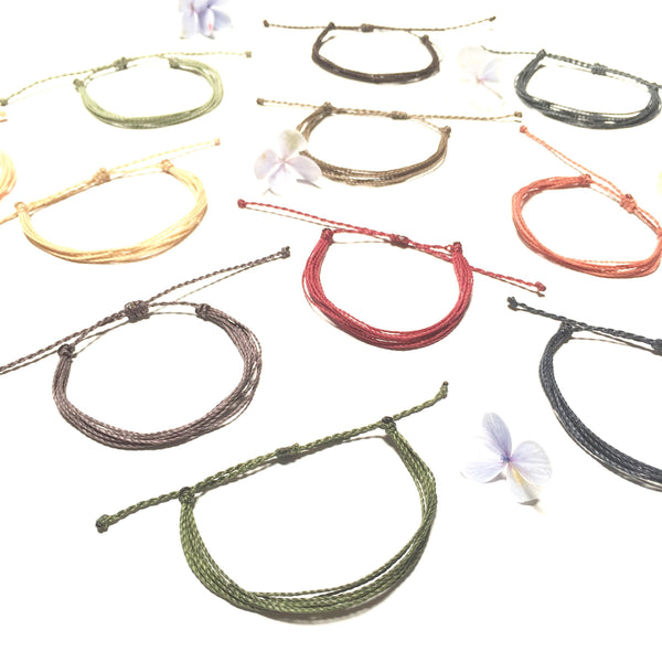 BULK Solid Color String Bracelet - 1 color - Wholesale Discount