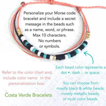 Secret Message! Morse Code Seed Bead Bracelet