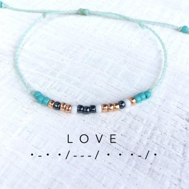 Secret Message! Morse Code Seed Bead Bracelet