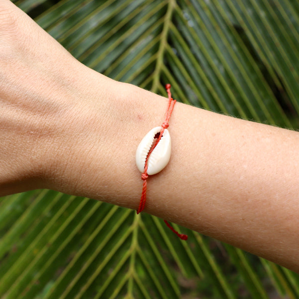 Cowrie Shell Summer Bracelet - Pick your favorite string color!