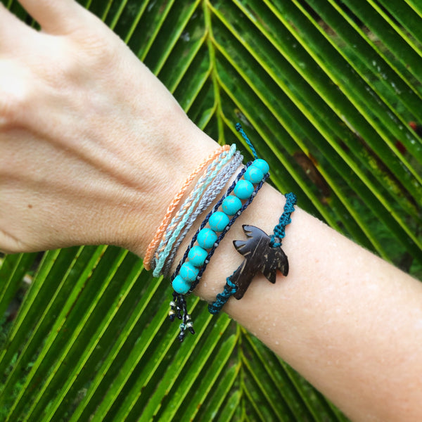 Coconut Palm Tree Macrame Bracelet - Handmade in Costa Rica by Costa Verde Bracelets