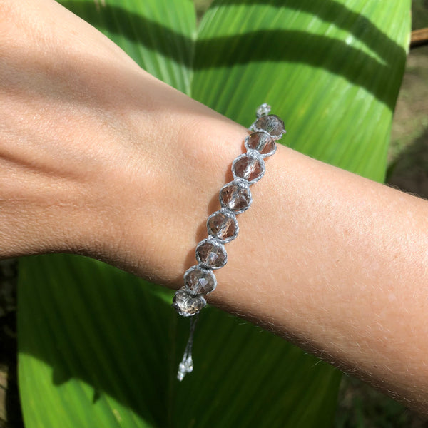 Crystal Macrame Bracelet - Customize the string color!