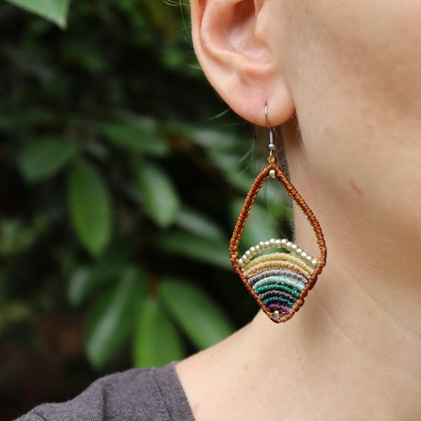 Rainbow Macrame Earrings - You choose the style & color!