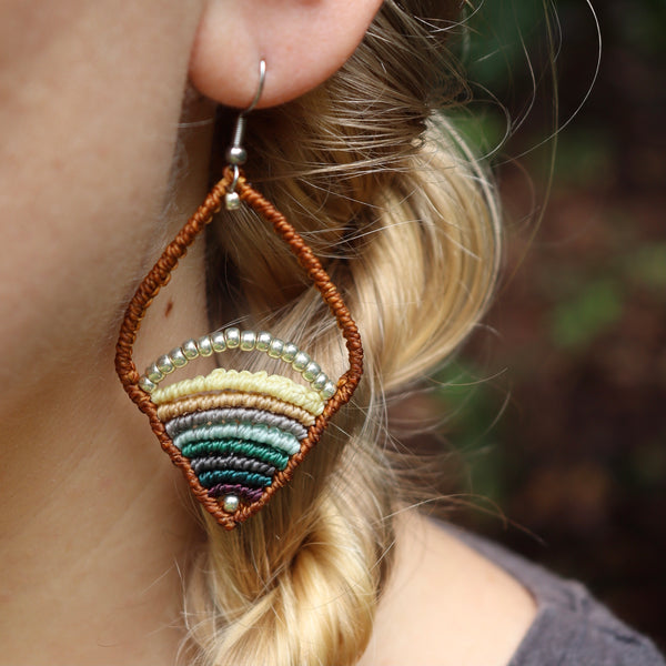 Rainbow Macrame Earrings - You choose the style & color!