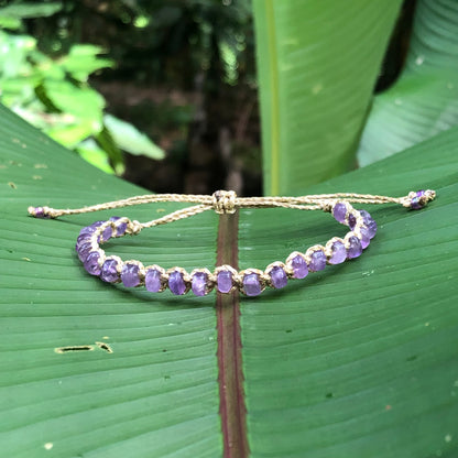 Amethyst Heishi Gemstone Bracelet