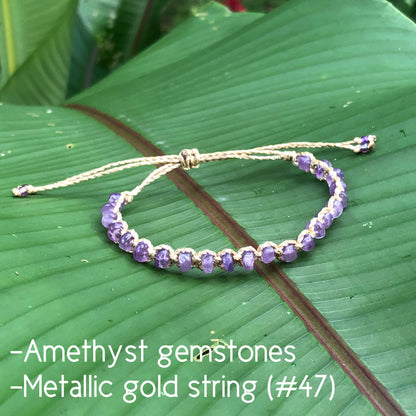 Amethyst Heishi Gemstone Bracelet