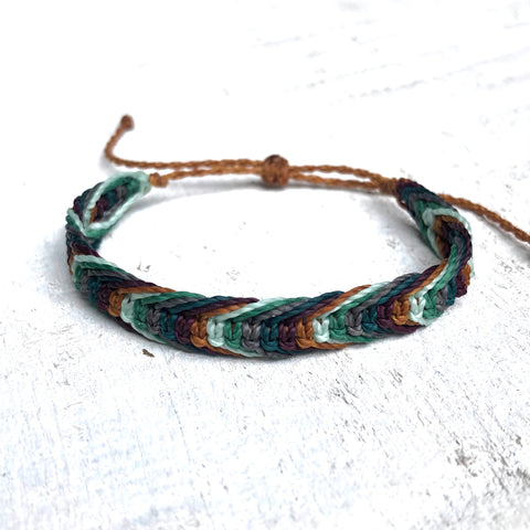 Knotted Fishtail Variegated Bracelet - Waterproof and Adjustable!