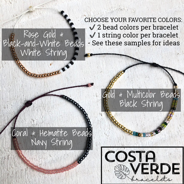 Color Block Seed Bead Bracelet - Choose your favorite colors!