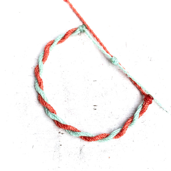 Simple Twisted Rope Braid Bracelet - Color Block