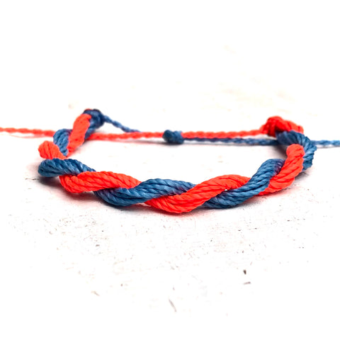 Bold Twisted Rope Braid Bracelet - Color Block