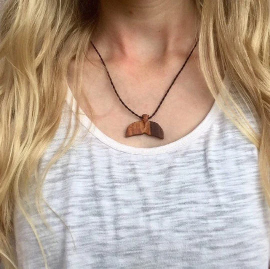 Wooden whale 2025 tail necklace